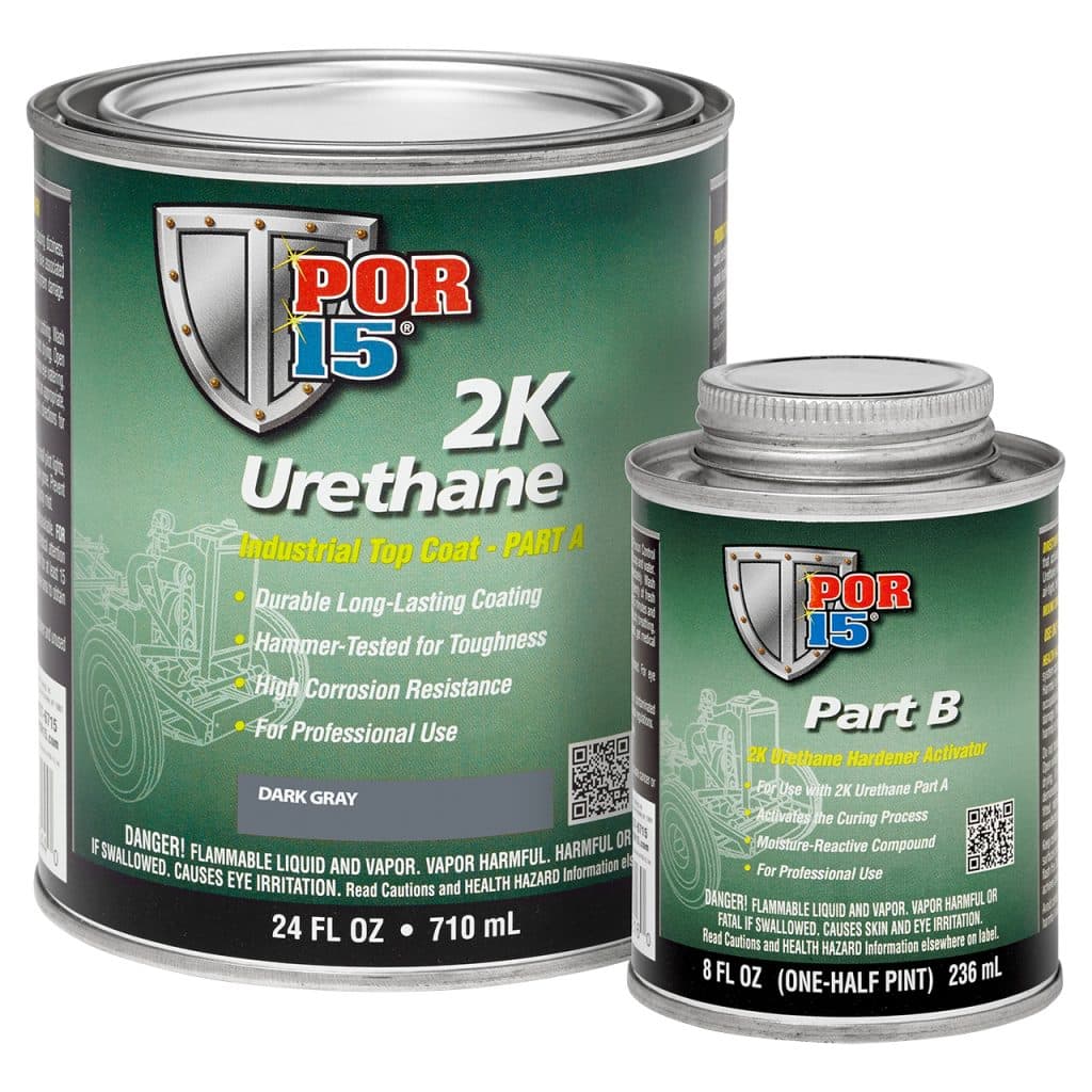POR15 2K Urethane DARK GREY - Two Component Coating (aka Hardnose) (US Quart, 946ml)