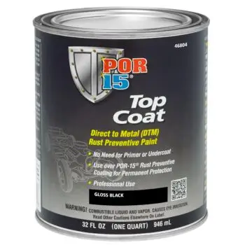 POR15 Top Coat Glossy Black Paint (BlackCote) US Quart (946ml)