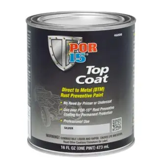 POR15 Top Coat Silver Paint (Stirling Silver) US Pint (473ml)