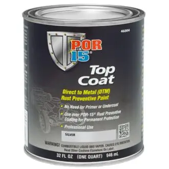 POR15 Top Coat Silver Paint (Stirling Silver) US Quart (946ml)