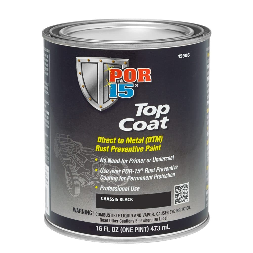 POR15 Top Coat Chassis Coat Black 473ml (US Pint)