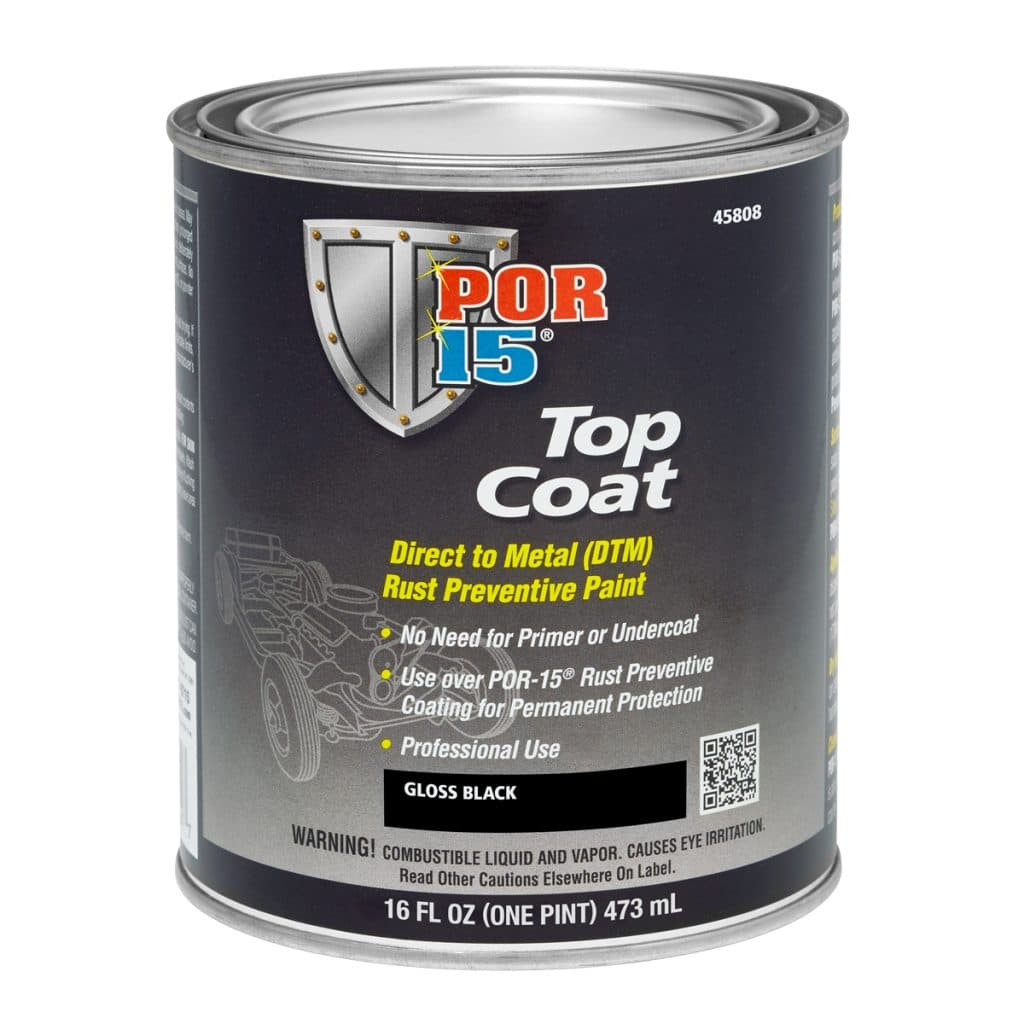 POR15 Top Coat Gloss Black 473ml (US Pint)