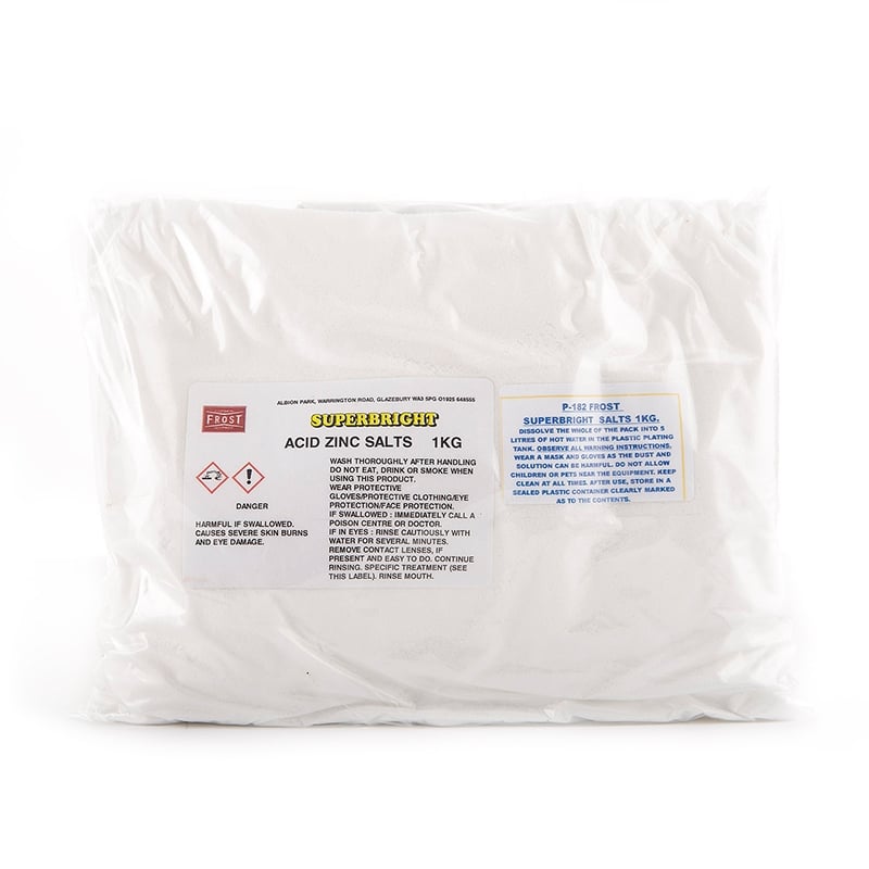 Zinc Salts (5 litres, 1 kilo) for Zinc Plating Modules