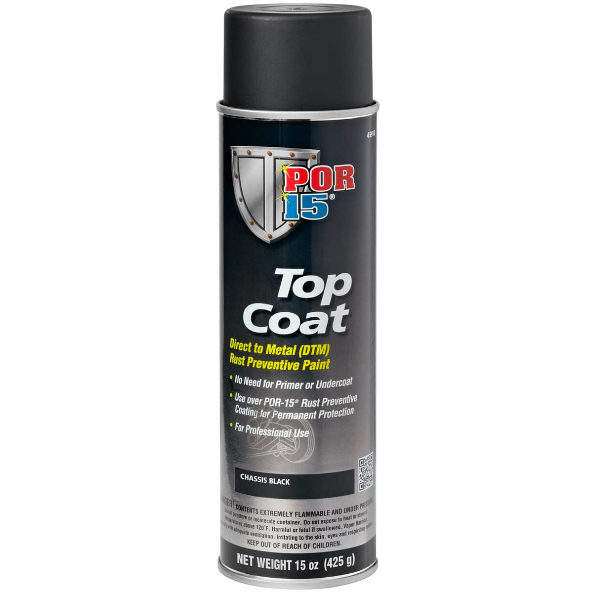 POR15 Top Coat Chassis Coat Black Aerosol (368g)