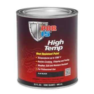 POR15 High Temp Flat Black Heat Resistant Paint (Black Velvet) US Quart (946ml)