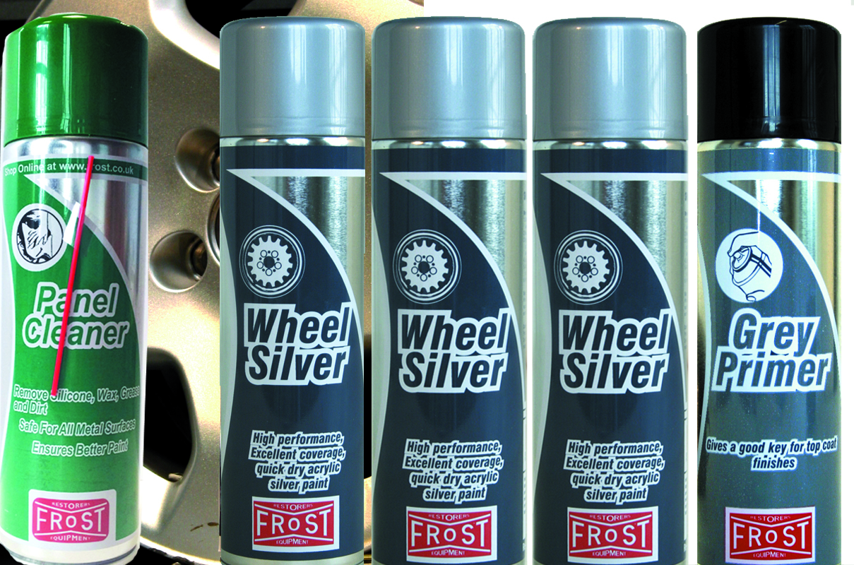 Frost Alloy Wheel Silver Paint Aerosols Kit (Paint, Primer and Cleaner)