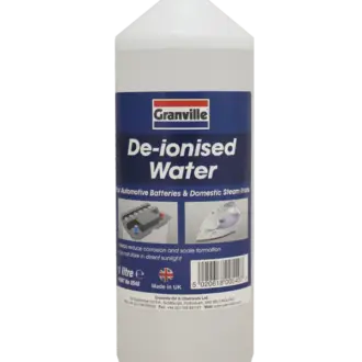 Granville De-Ionised Car Battery Top Up Water for Steam Irons / Lead-Acid Batteries (1L)