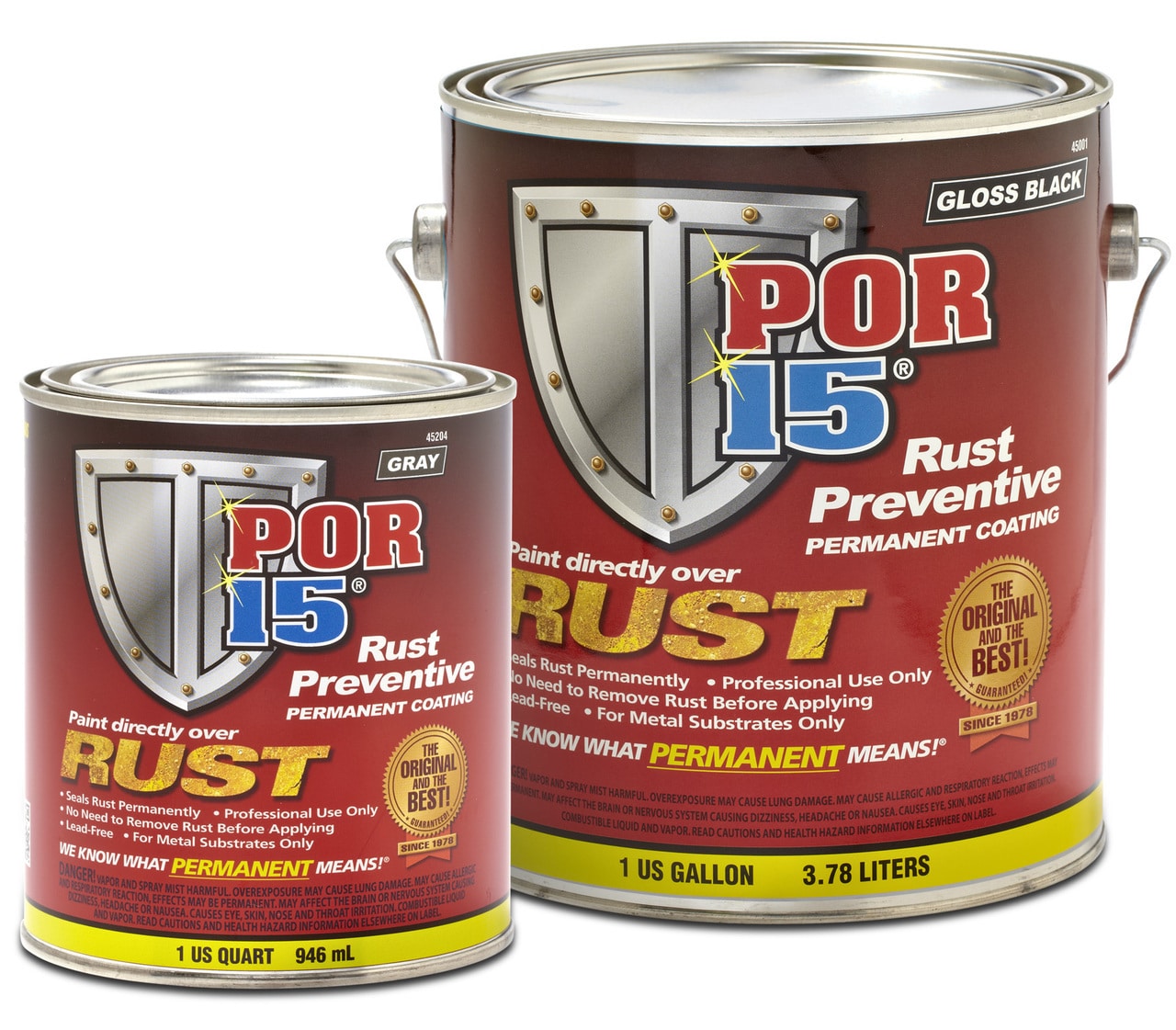 POR15 Semi Gloss Black Rust Preventive Paint 3.78L (US Gallon)