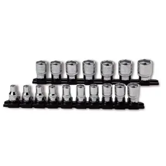 USAG 17 Piece Metric Bihexagonal Socket - Set 3/8" Drive