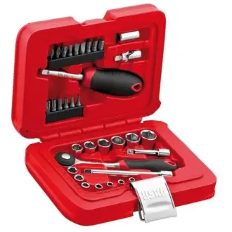 USAG 34 Piece Metric Socket, Bit & Ratchet Set - 1/4" Drive