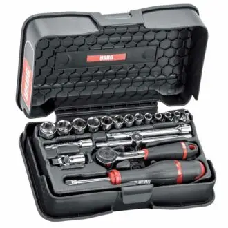 USAG 19 Piece Metric Socket & Ratchet Set - 1/4" Drive