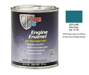 POR15 Jeep and AMC Blue Green Engine Enamel Paint (473ml)