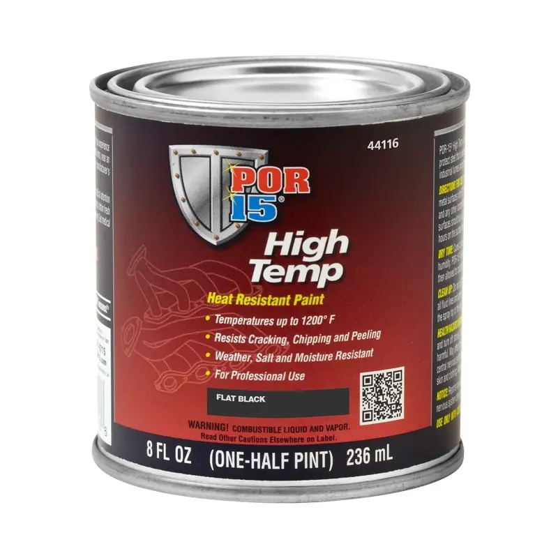POR15 High Temperature Flat Black Heat Resistant Paint (Black Velvet) (236ml)