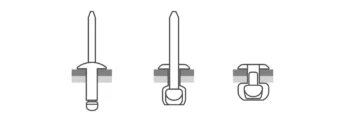 ALUMINIUM RIVETS 1/8" x 15/32" (3.2mm x 10mm) - Image 2