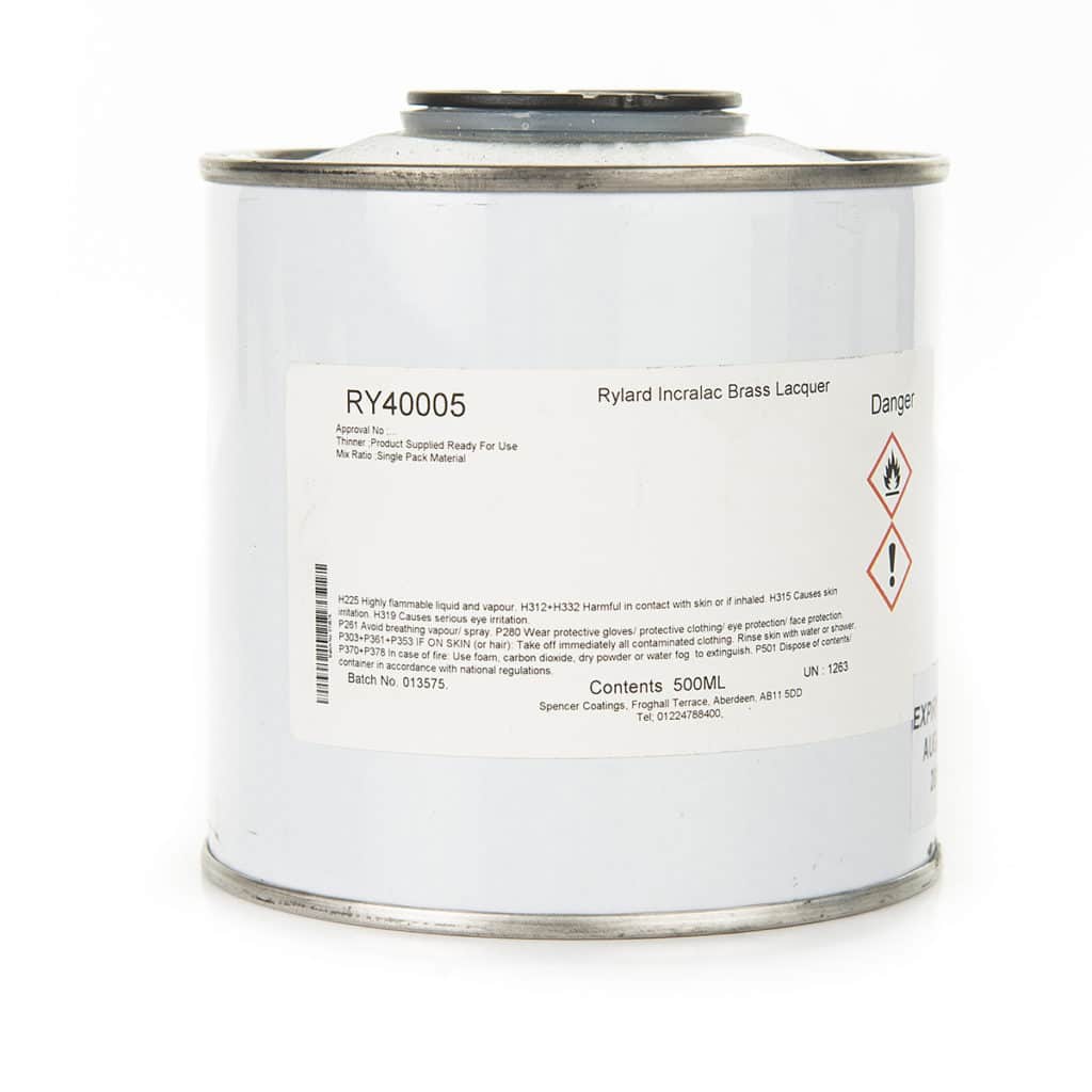 Incralac Rylard Brass Lacquer Tin (500ml) Frost Auto Restoration