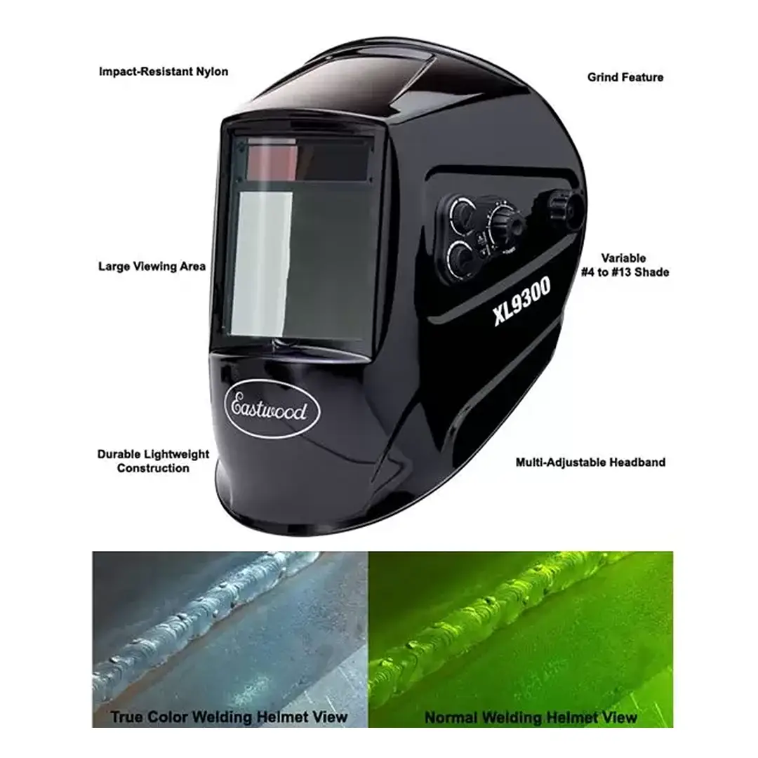 Large View Area Solar Welder Helmet True Color Auto-Darkening Welding Mask Hood