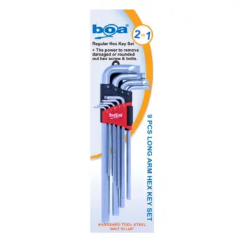 Boa 9 Piece Long Arm Hex Key Set