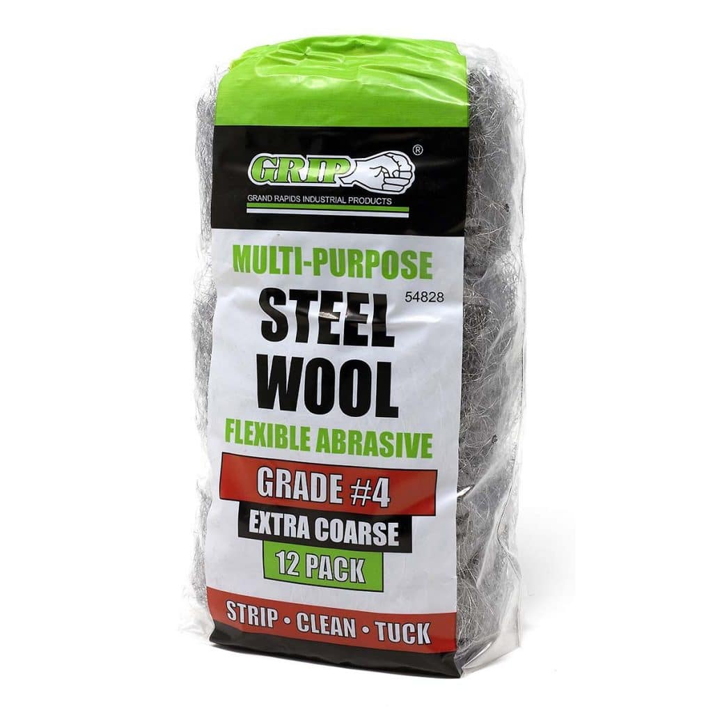 GRIP STEEL WOOL Grade 4 Extra Course Abrasive 12 Pack Frost Auto