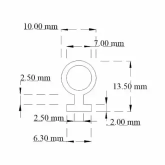 IRS 0303EP – EPDM Door Seal Profile with Flat Base (1M)