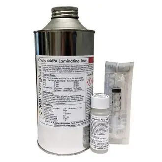 Crystic 2-446 PA Unpigmented (Clear) Laminating Resin - 1kg - Includes Catalyst & Syringe