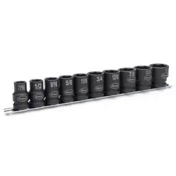 1/2" SAE Shallow 10 Piece Impact Socket Set