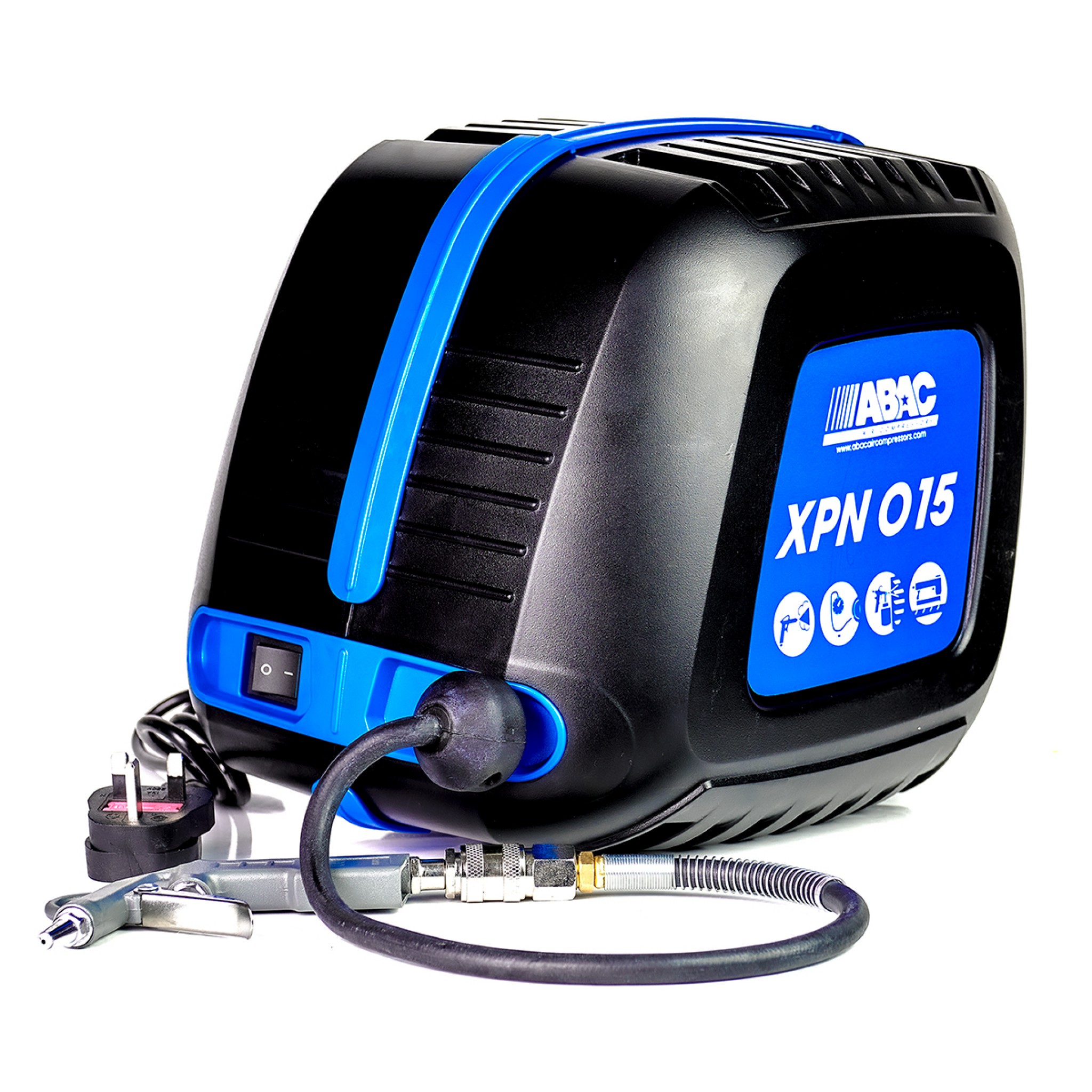 ABAC XPN O15 8 Bar Compressor & Hose Reel in One Frost Auto