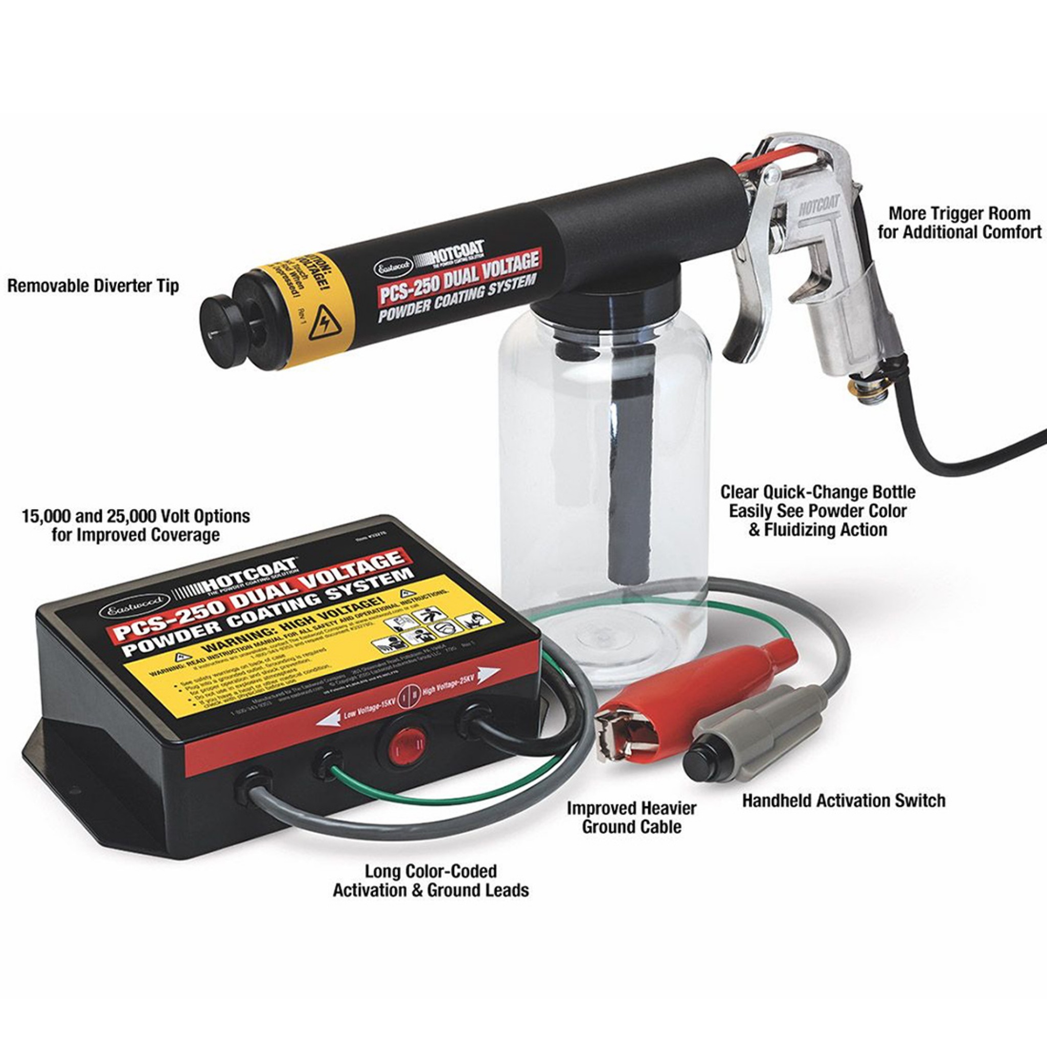 Eastwood Powder Coating Kit PCS250 Dual Voltage Powder Coating Gun