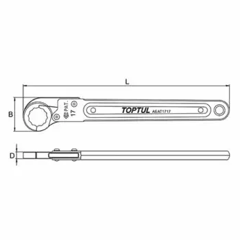 Open-End Ratcheting Wrench 17mm - Image 2