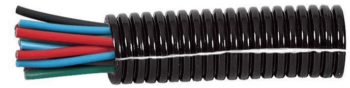 21.2mm O/S Black Polyamide Convoluted Split Tubing - 17NW (1METRE) - Image 2