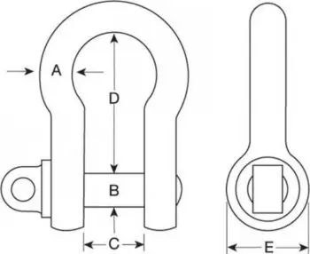 BLUE PIN STANDARD BOW SHACKLES WITH SCREW PIN - Image 2