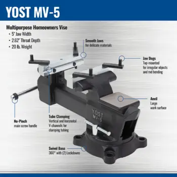Yost MV-5 Multipurpose Homeowners Bench Vise - Image 2