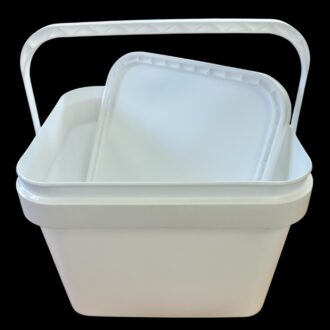 10L White Square Bucket Tub with Lid