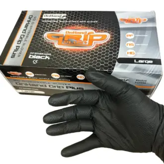 OnHand ‘Grip Plus’ Black Nitrile Gloves