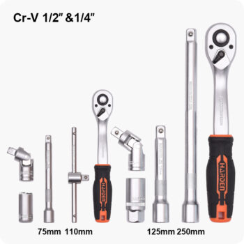 1/2" & 1/4" Dr. Socket Set (77 Piece)