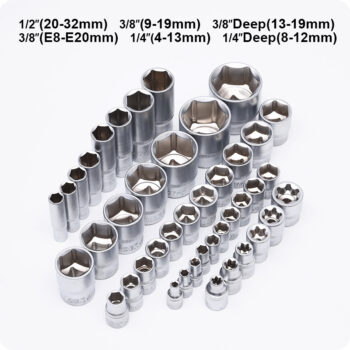 1/2" & 3/8" & 1/4" Dr. Socket Set (132 Piece)