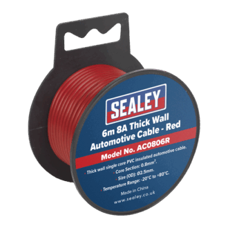 Sealey Red 8amp Cable (6 metres)