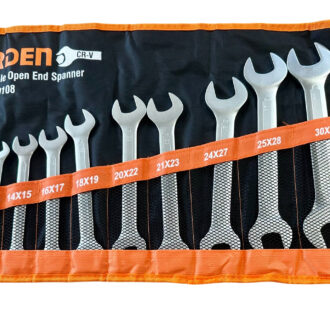 Double Open End Spanner Set 12pc Metric Chrome Vanadium Wrench Set for Automotive Workshop