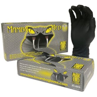 Mamba Large Black Nitrile Disposable Gloves