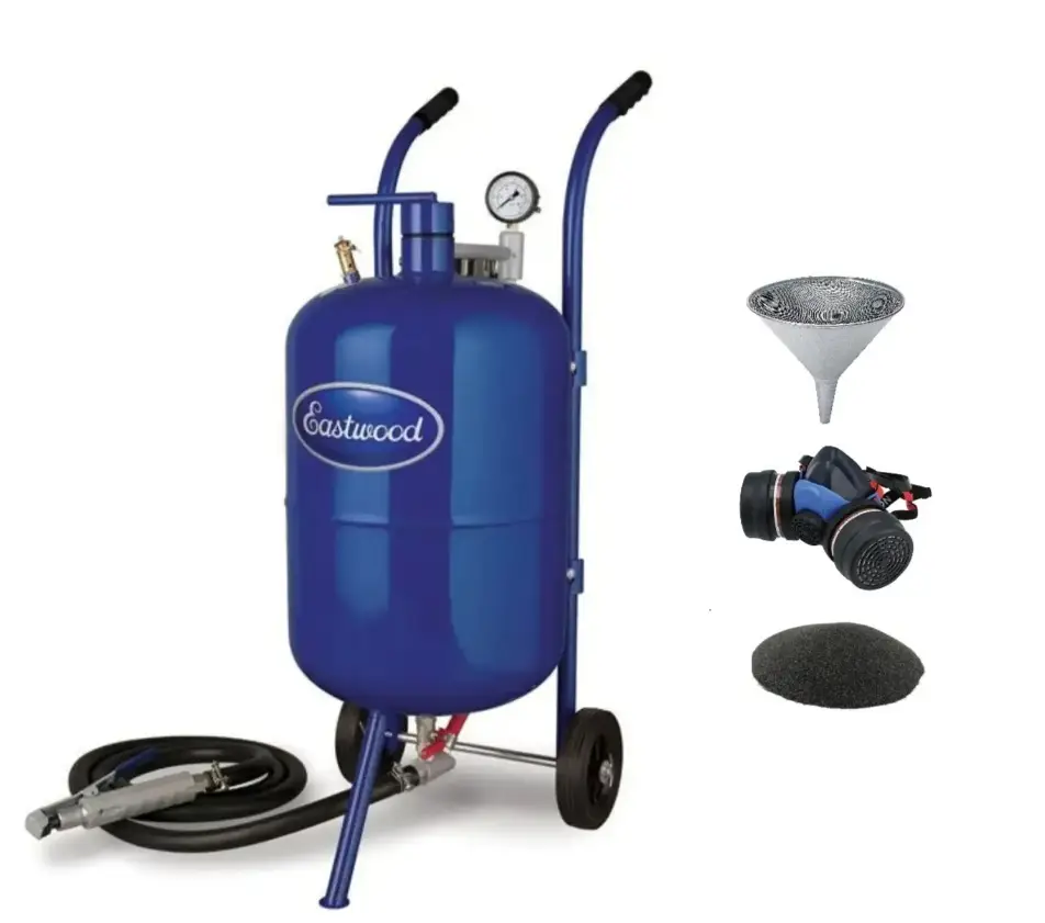 100lb Pressure Blaster Kit Sandblaster with Hose Nozzles & Accessories for Rust Paint Removal