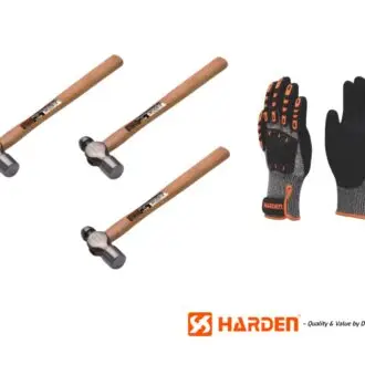 Harden Ball Pein Hammer & Mechanic Gloves Bundle – 4 Piece Set