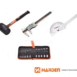 Harden Measuring & Workshop Tool Bundle – Protractor, Digital Caliper, Mallet & Punch Set