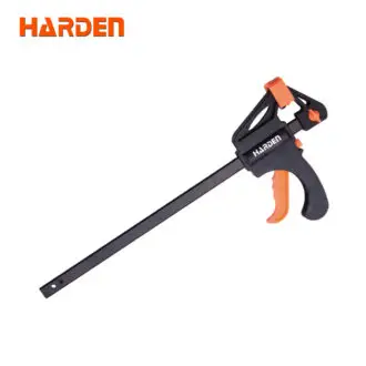 Harden Quick Ratchet Bar Clamp 4"–24" (100–610mm) – One-Handed Quick-Release Woodwork Clamp with Soft Non-Marking Pads