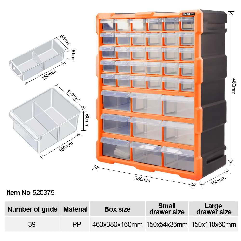 Modular Storage Tower – Heavy Duty Multi-Drawer Tool Storage System with 39 Drawers - Image 8