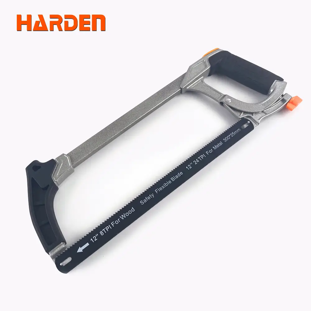 Harden 12" (304mm) Aluminium Hacksaw Frame – Professional High-Tension Saw with Soft-Grip Front & D-Handle