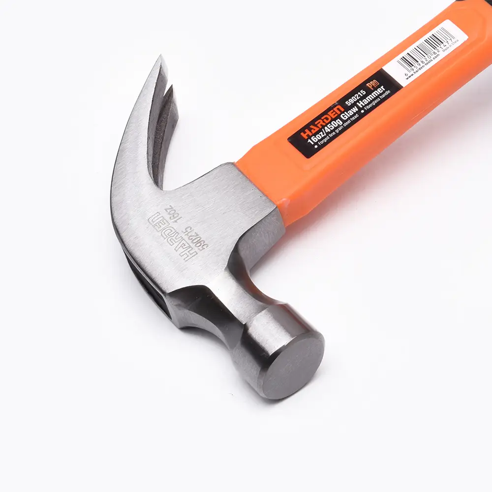 Harden 450g (16oz) Claw Hammer with Fiberglass Handle – Heavy Duty Anti-Slip DIY Hammer for Construction & Home Repairs - Image 2
