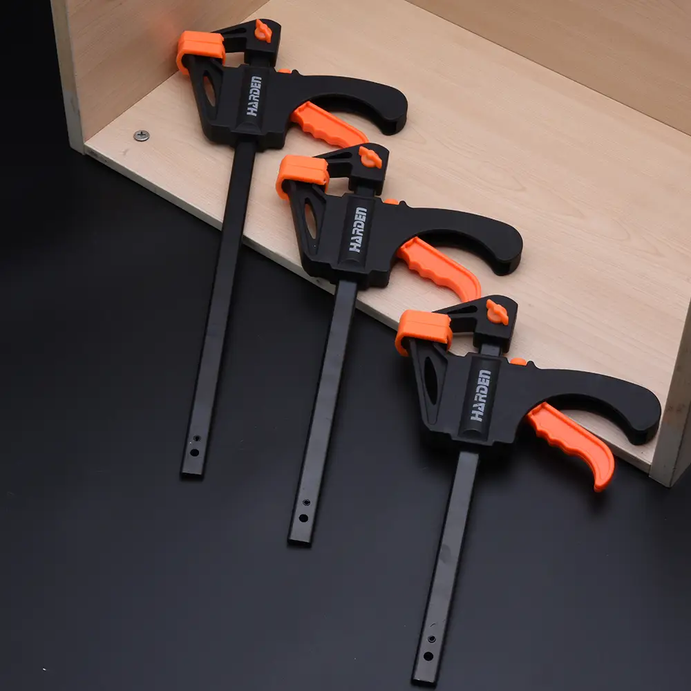 Harden Quick Ratchet Bar Clamp 4"–24" (100–610mm) – One-Handed Quick-Release Woodwork Clamp with Soft Non-Marking Pads - Image 2