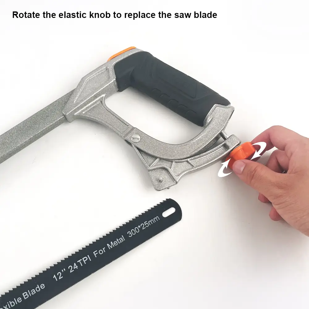 Harden 12" (304mm) Aluminium Hacksaw Frame – Professional High-Tension Saw with Soft-Grip Front & D-Handle - Image 3
