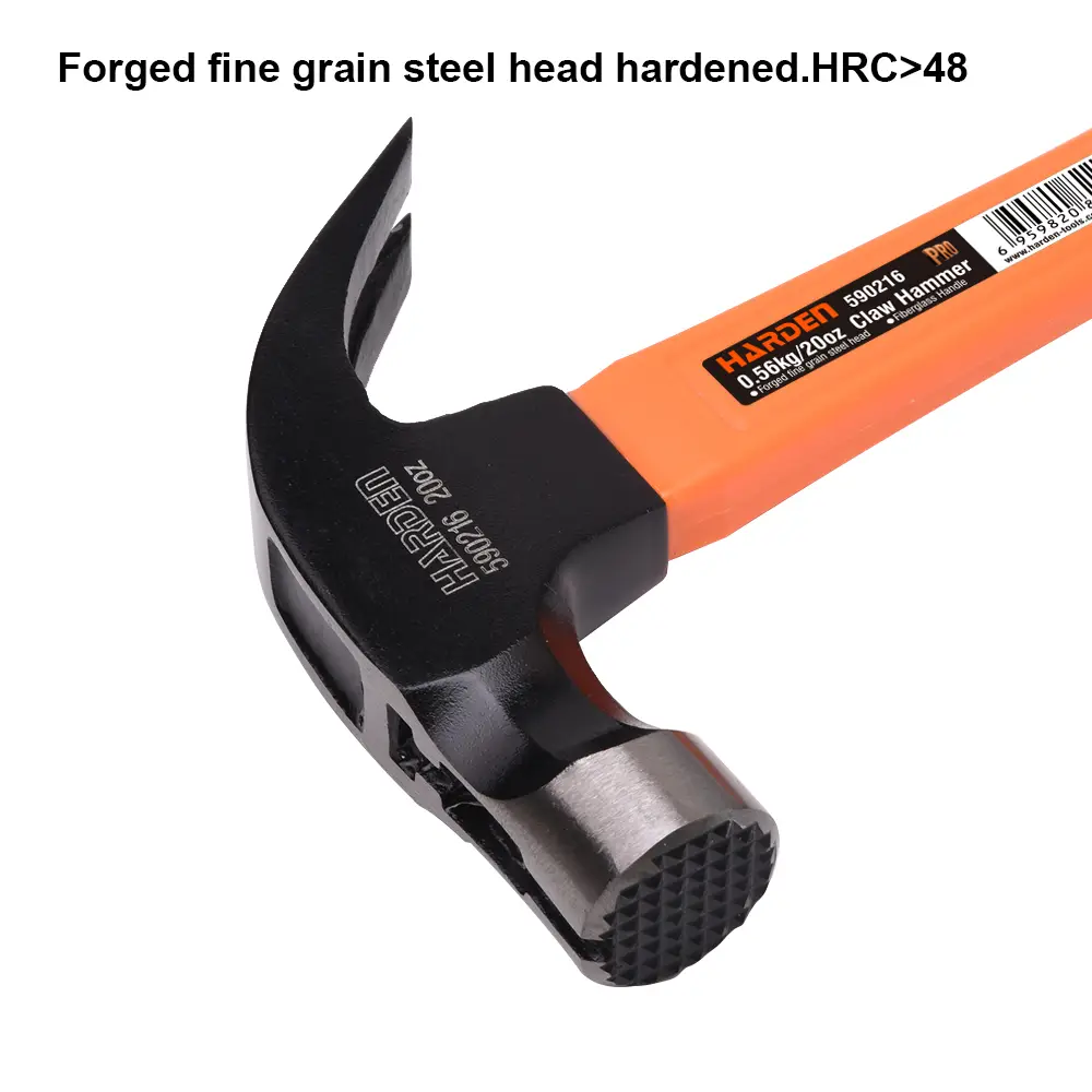 Harden 560g / 20oz Claw Hammer with Fiberglass Handle & Magnetic Head – Heavy Duty Anti-Slip DIY & Professional Construction Hammer - Image 2