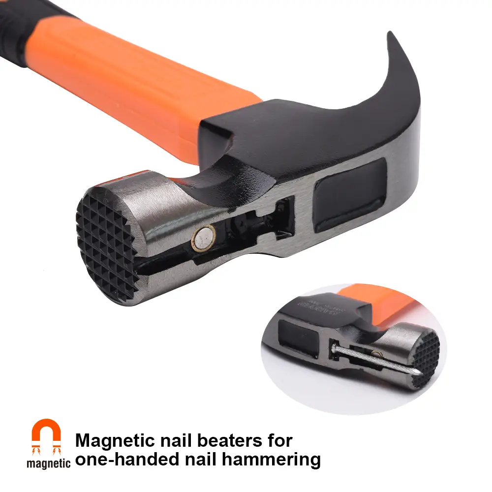 Harden 560g / 20oz Claw Hammer with Fiberglass Handle & Magnetic Head – Heavy Duty Anti-Slip DIY & Professional Construction Hammer - Image 4