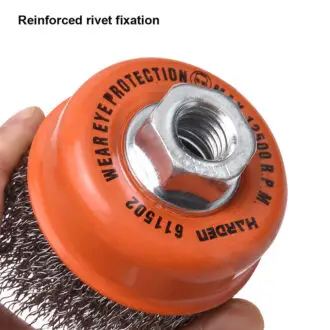 Harden 75mm Cup Wire Brush with Nut – M14 Twist Knot Steel Brush for Rust, Paint & Weld Cleaning